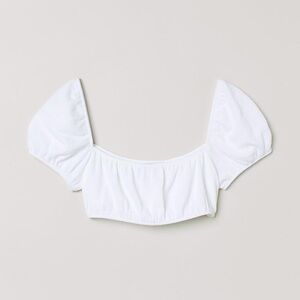 H&M White off the shoulder crop top size medium nwt #123